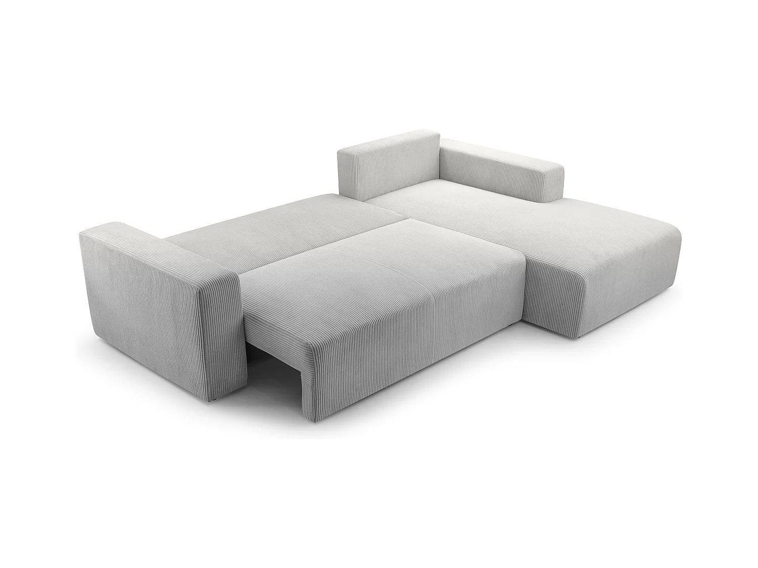 AX LIVING Catea lichtgrijze hoekbank met slaapfunctie – 279 cm R