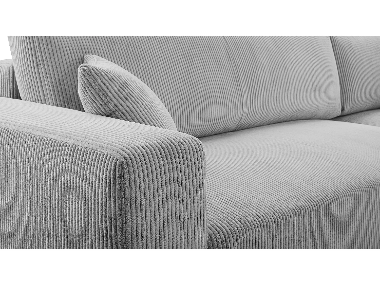 AX LIVING Catea lichtgrijze hoekbank met slaapfunctie – 279 cm R