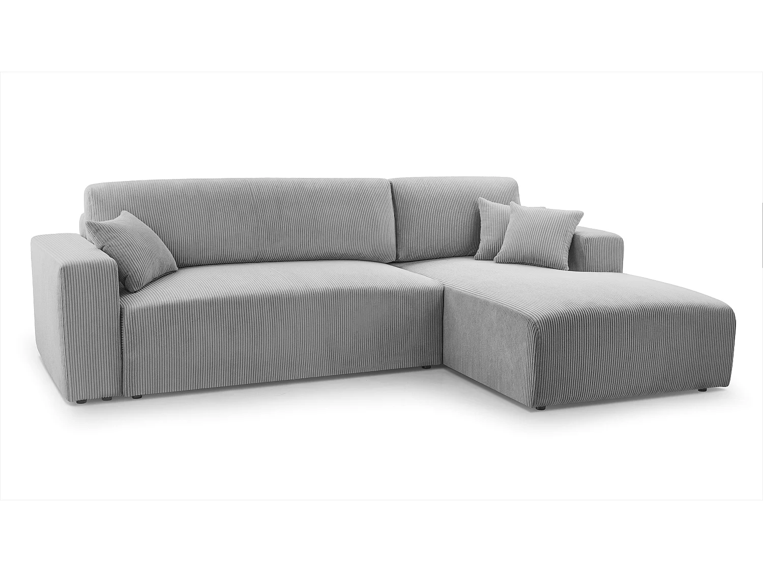 AX LIVING Canapé d’angle gris clair Catea avec fonction lit – 279 cm D