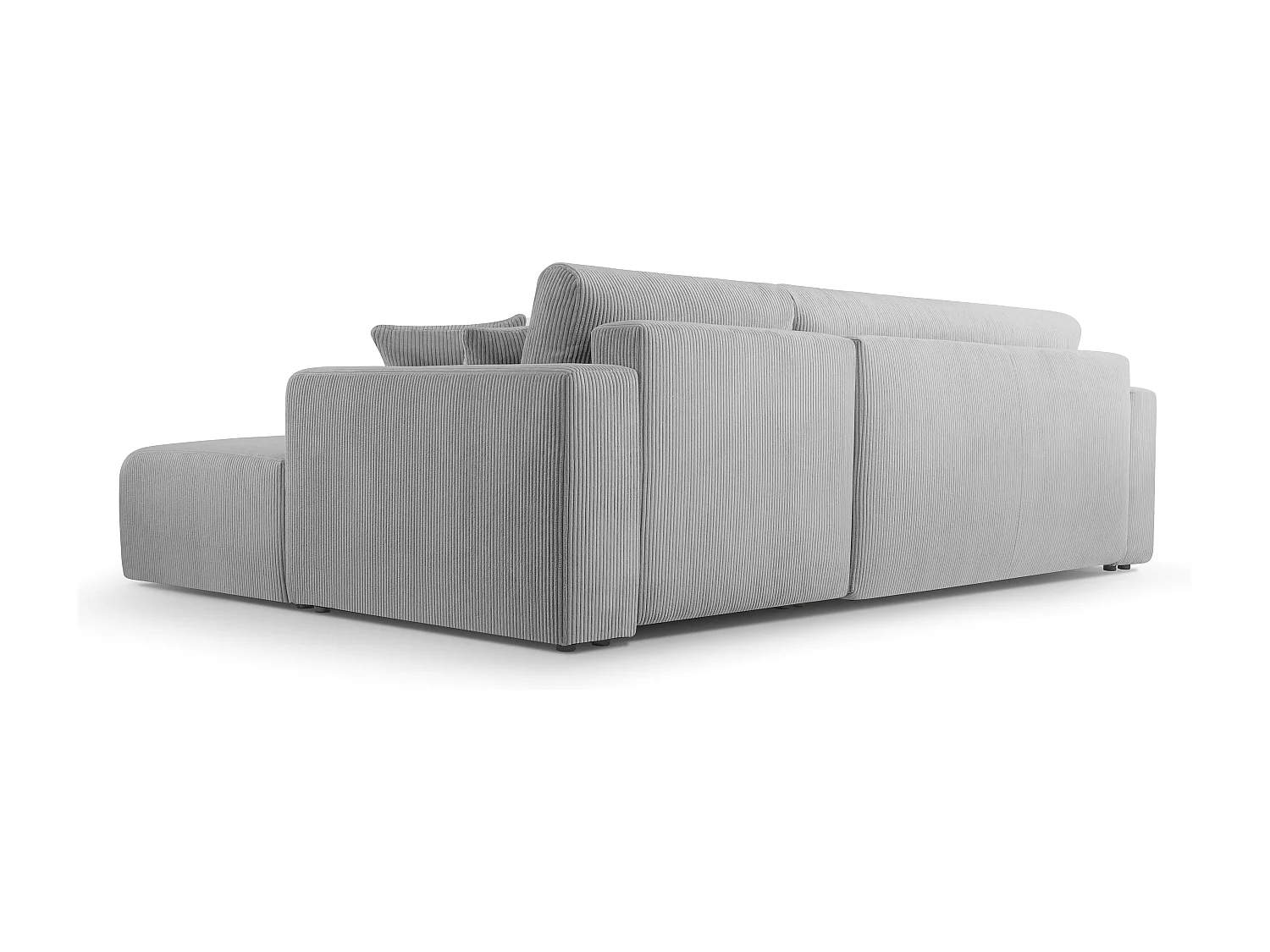 AX LIVING Canapé d’angle gris clair Catea avec fonction lit – 279 cm D