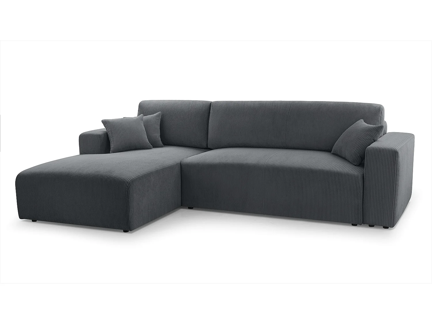 AX LIVING Catea grijze hoekbank met slaapfunctie – 279 cm L