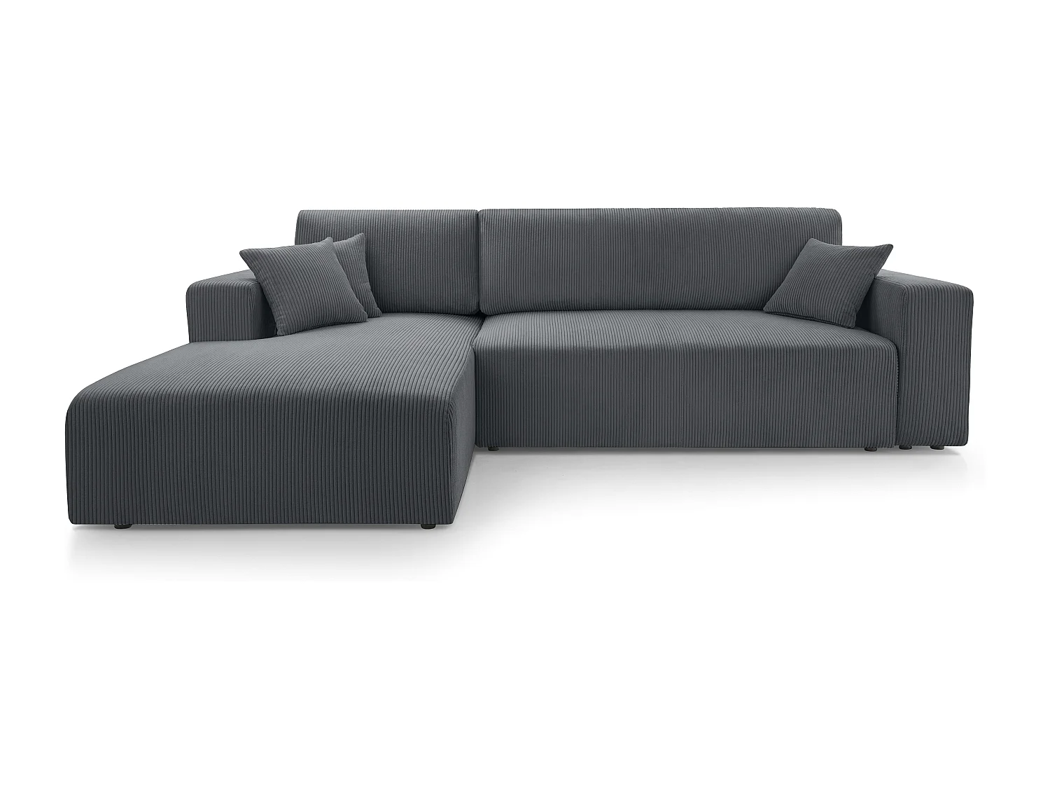 AX LIVING Catea grijze hoekbank met slaapfunctie – 279 cm L