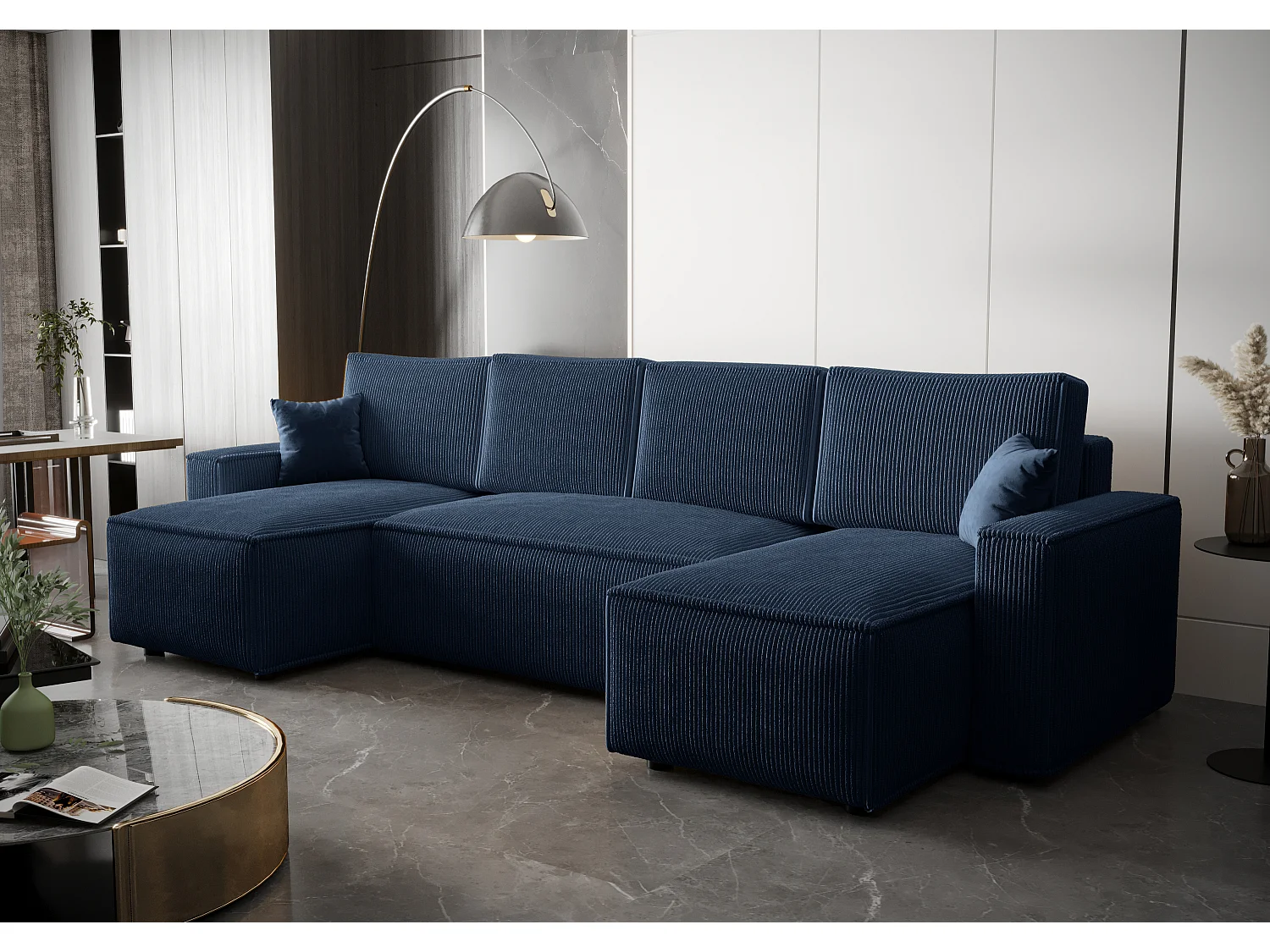 BEDANTE Canapé d'angle avec fonction de couchage AMBRO U Poso 05