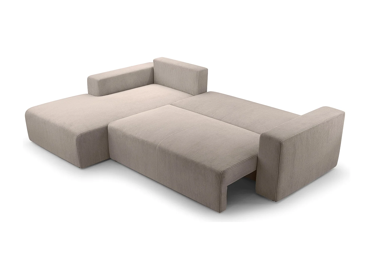 AX LIVING Catea beige hoekbank met slaapfunctie 279 cm opbergruimte L