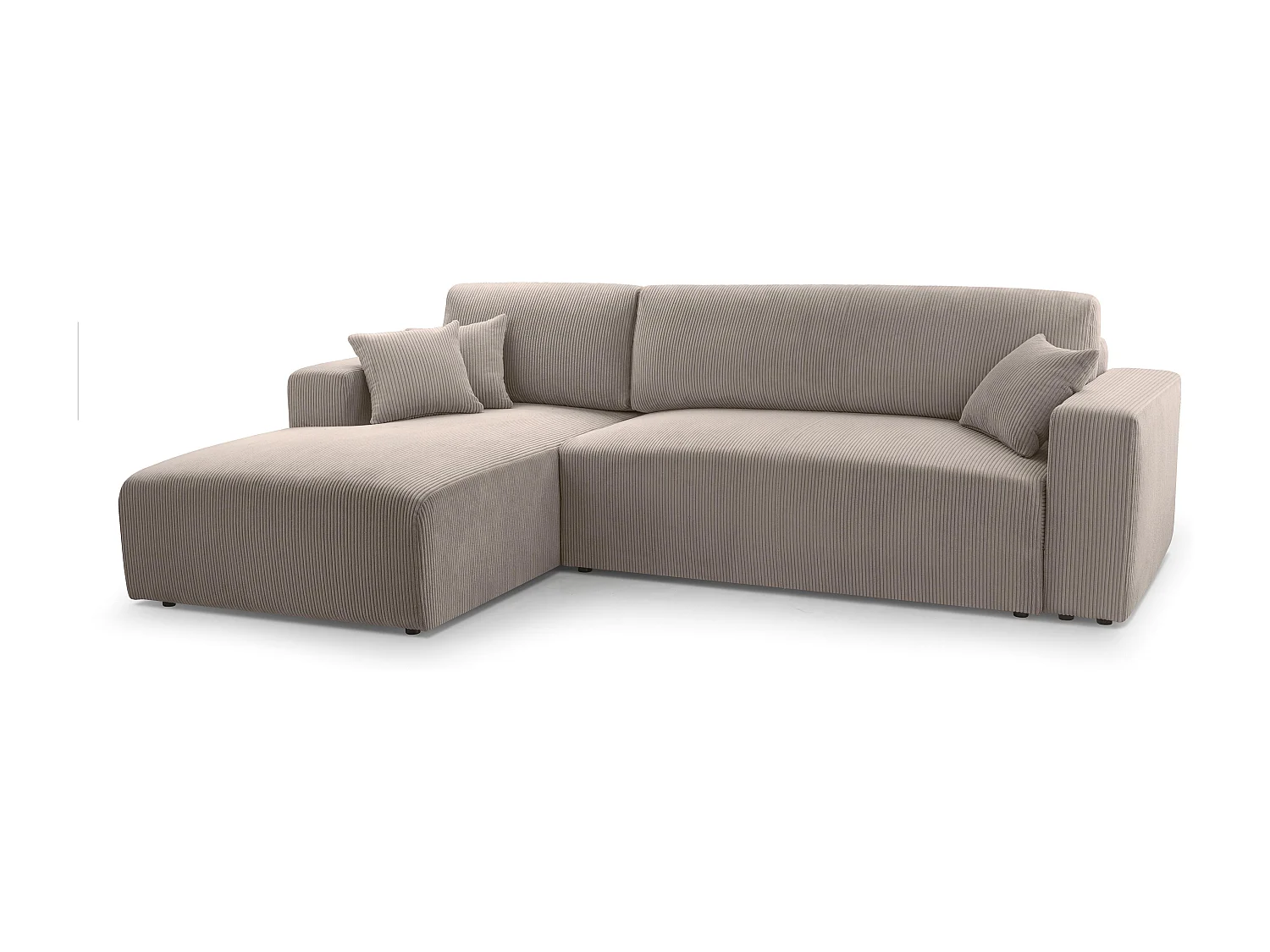 AX LIVING Canapé panoramique en U blanc Catea avec fonction lit 364 cm