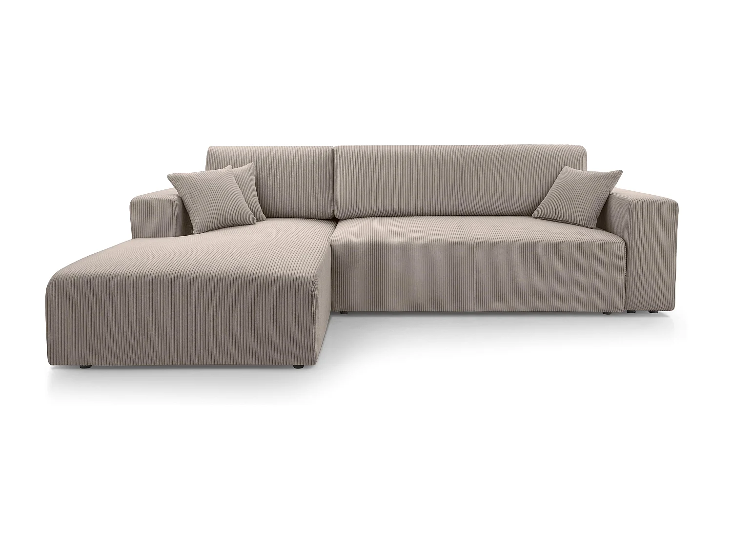 AX LIVING Canapé panoramique en U blanc Catea avec fonction lit 364 cm