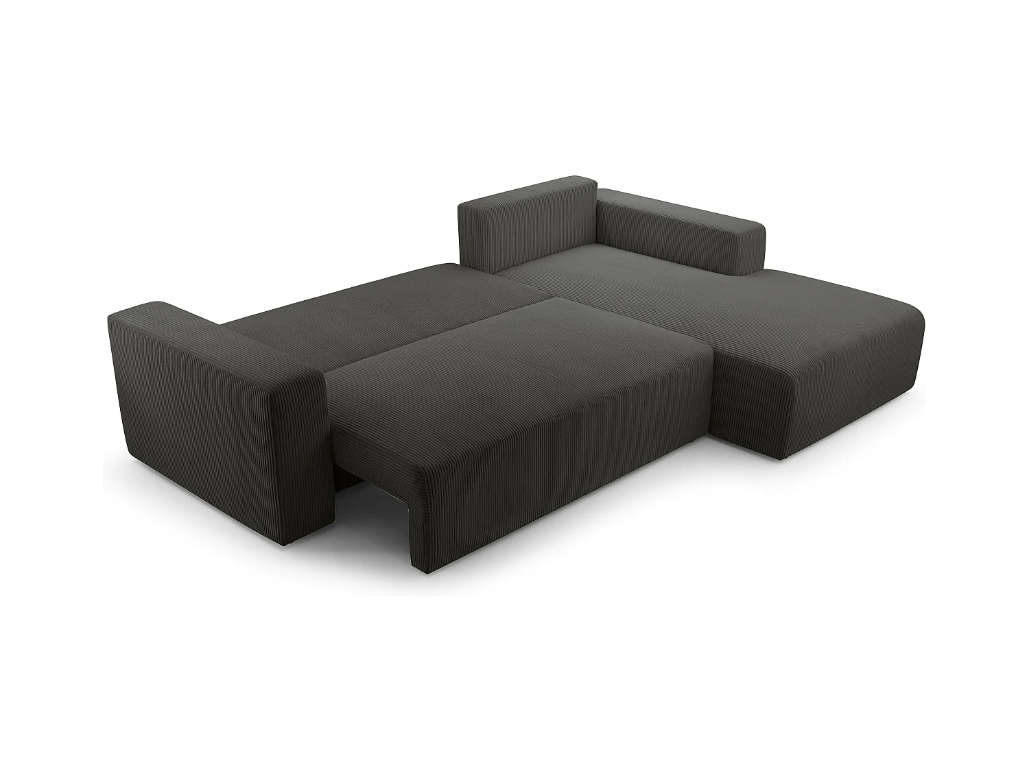 AX LIVING Catea donkergrijze hoekbank met slaapfunctie – 279 cm R