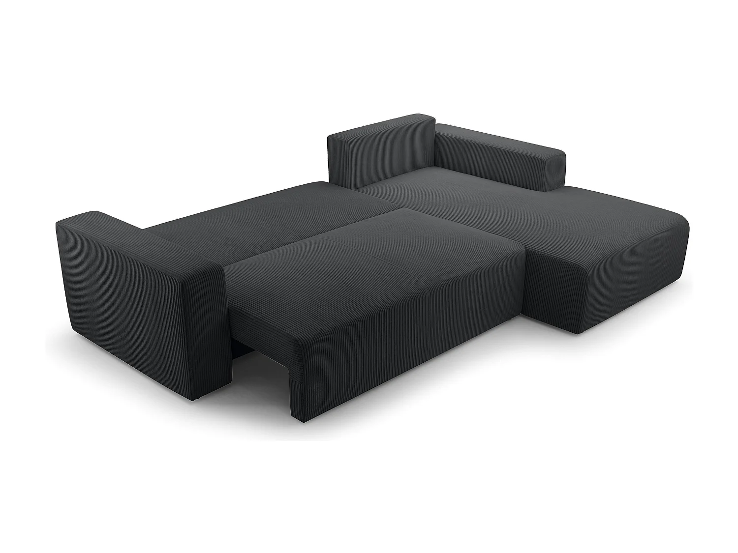 AX LIVING Canapé d’angle gris foncé Catea avec fonction lit – 279 cm D