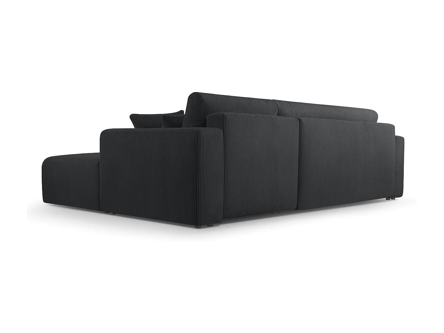 AX LIVING Canapé d’angle gris foncé Catea avec fonction lit – 279 cm D