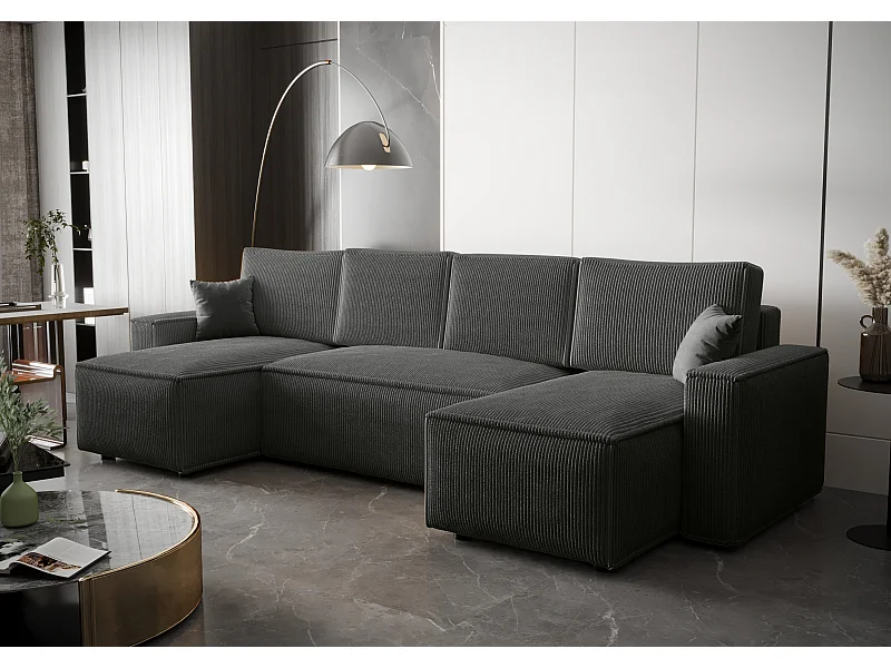 BEDANTE Ecksofa U AMBRO Poso 60 mit Schlaffunktion U-Form, Sofa mit Stauraum, Bettkasten, Wohnzimmersofa, Couch, Sofa, Bettsofa