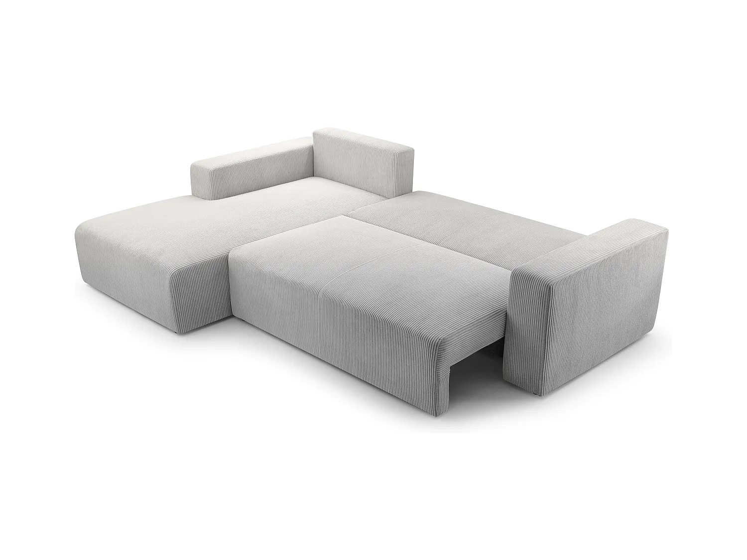 AX LIVING Catea Eckschlafsofa mit Bettkasten Hellgraue Ecksofa 279cm L