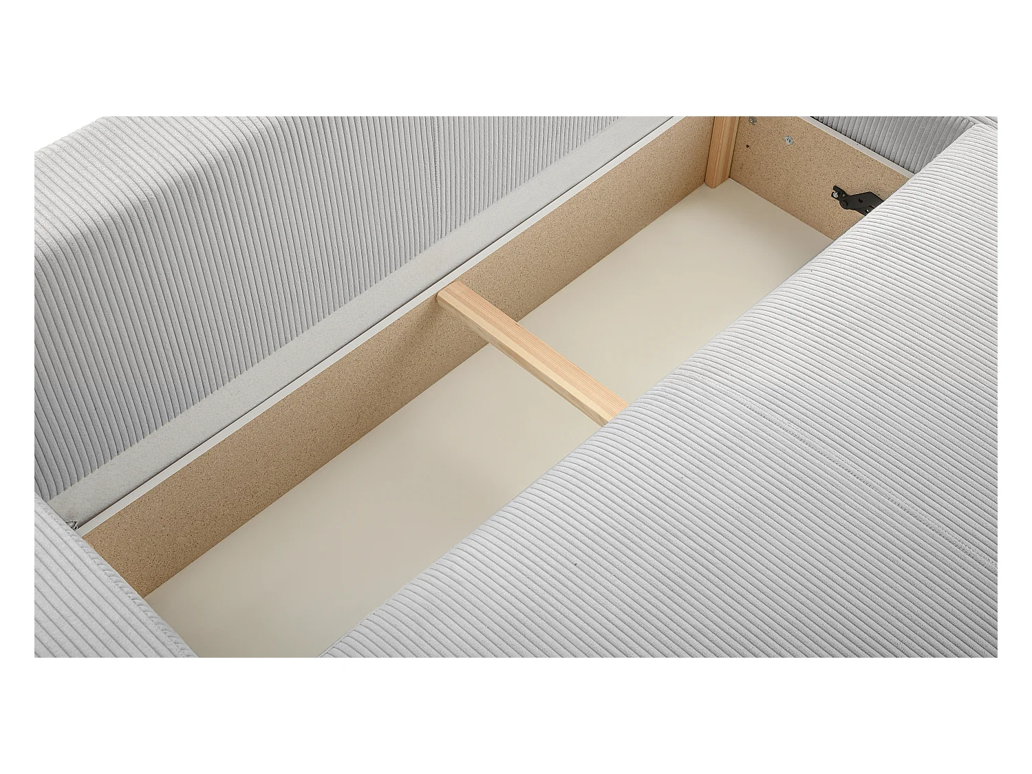 AX LIVING Catea Eckschlafsofa mit Bettkasten Hellgraue Ecksofa 279cm L