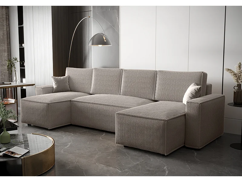 BEDANTE Canapé d'angle avec fonction de couchage AMBRO U Poso 100