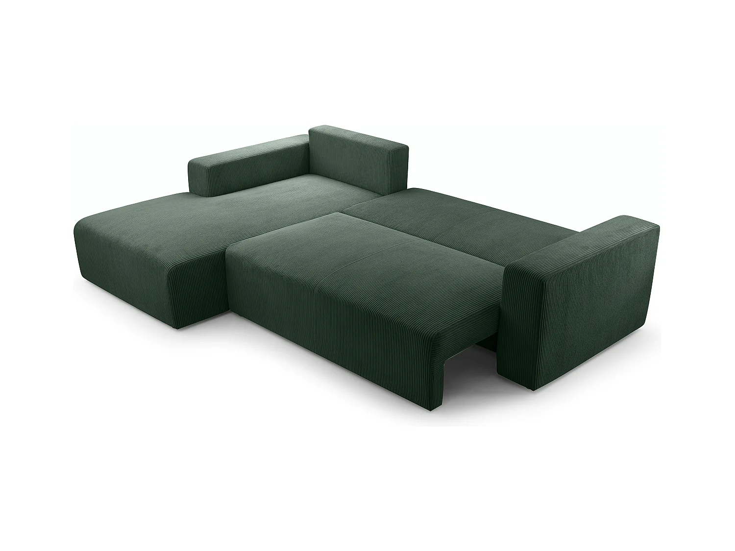 AX LIVING Catea Eckschlafsofa mit Bettkasten Dunkelgrünes 279 cm L