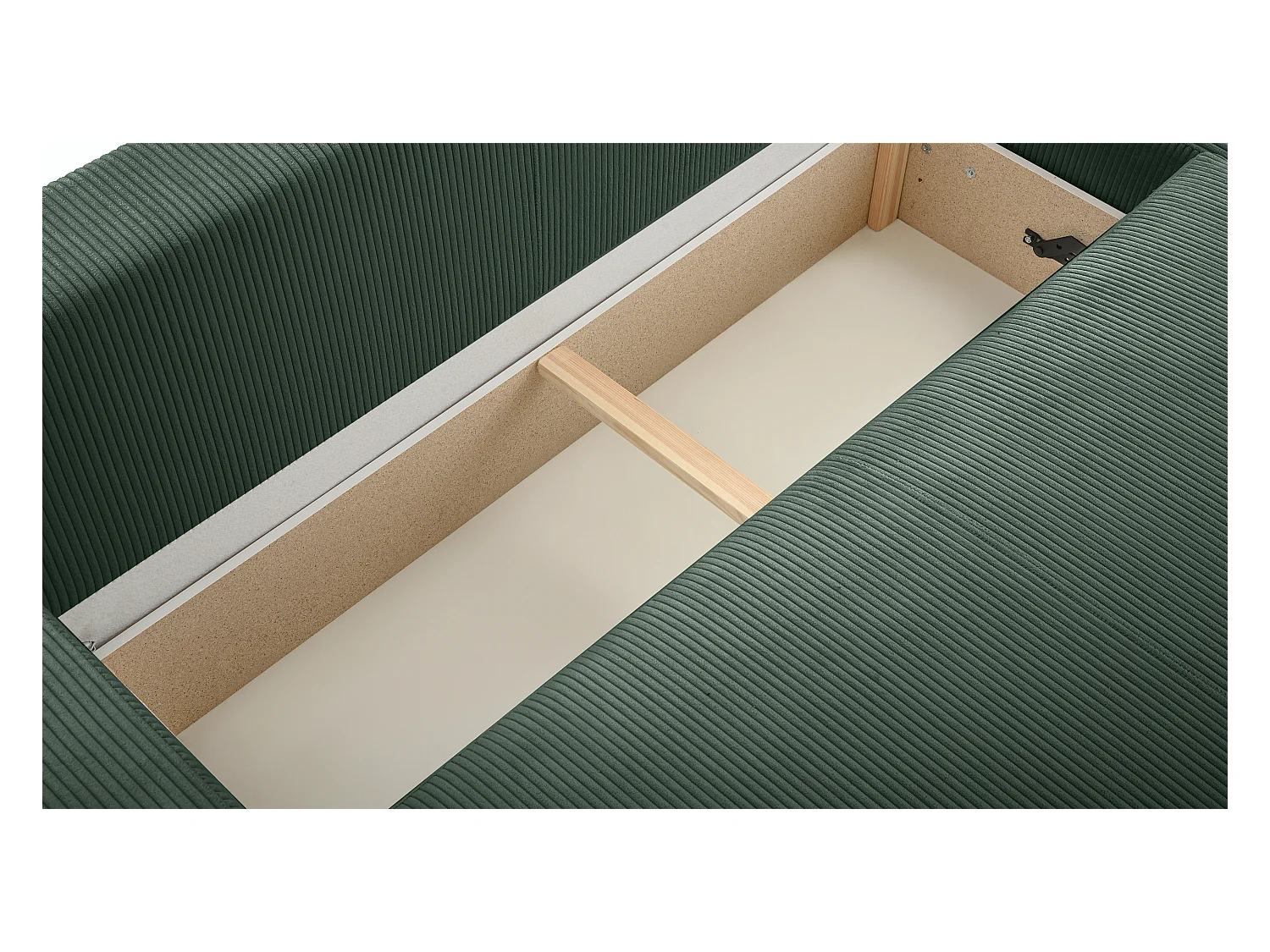 AX LIVING Catea Eckschlafsofa mit Bettkasten Dunkelgrünes 279 cm L