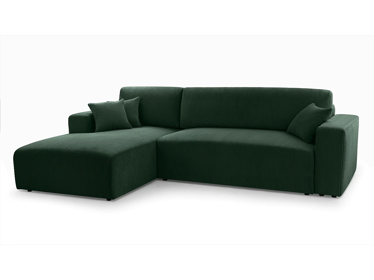 AX LIVING Catea donkergroene hoekbank met slaapfunctie 279 cm L