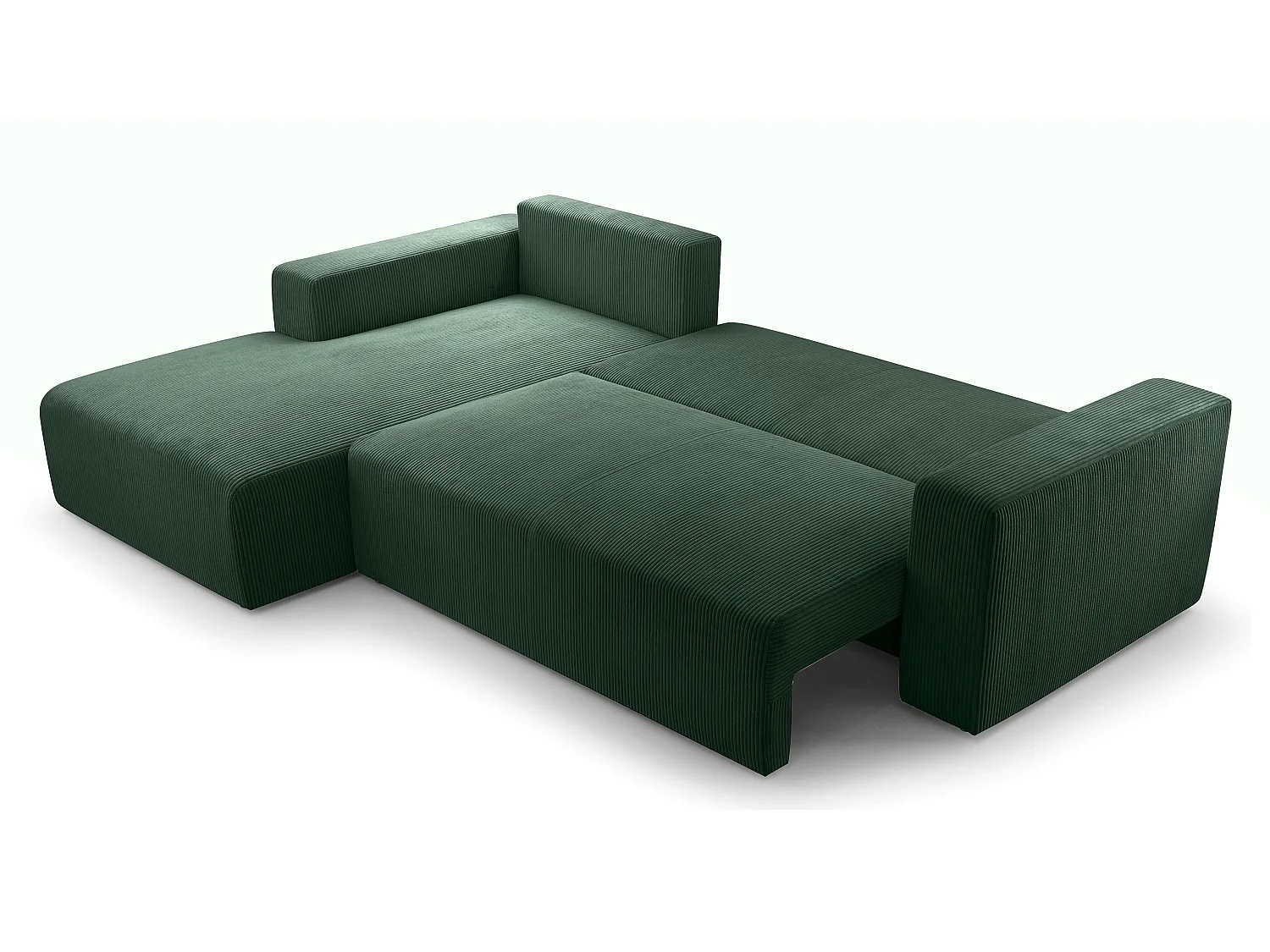 AX LIVING Catea donkergroene hoekbank met slaapfunctie 279 cm L