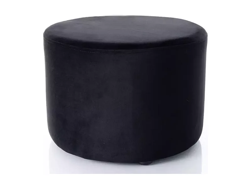 Pouf rond en velours 43 x 32 cm noir DELTA