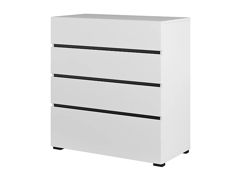 Commode HAVANA blanche et noire – 4 tiroirs – Style contemporain et rangement pratique