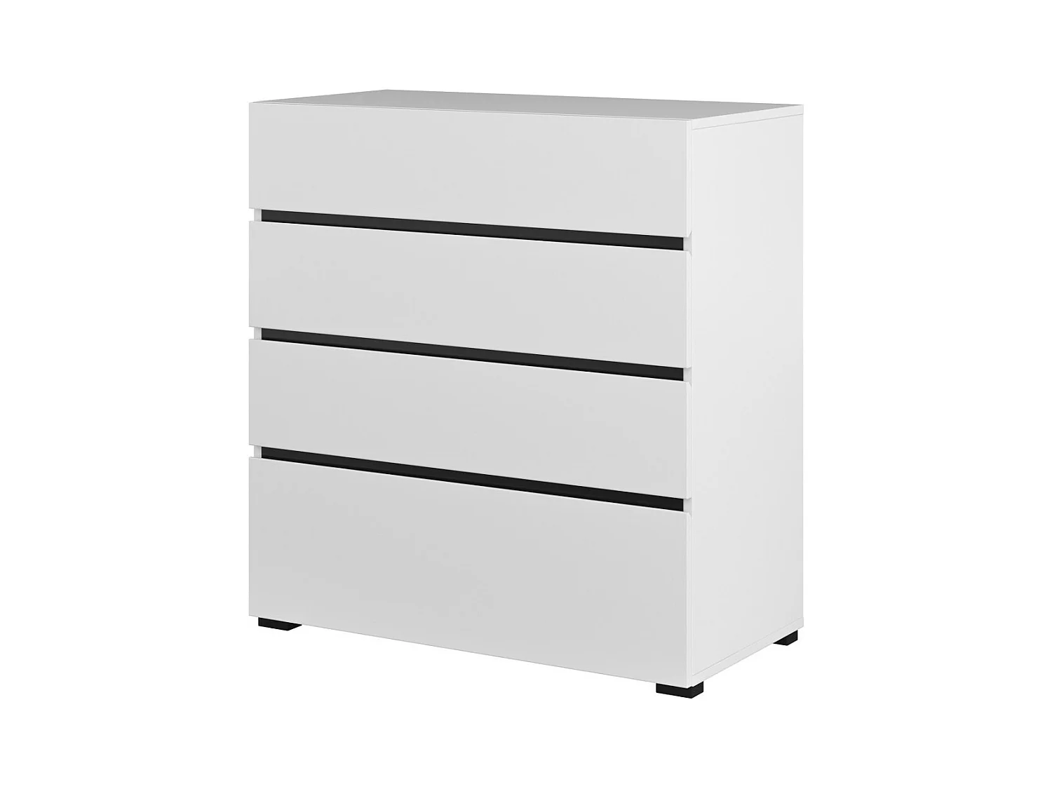 Commode HAVANA blanche et noire – 4 tiroirs – Style contemporain et rangement pratique