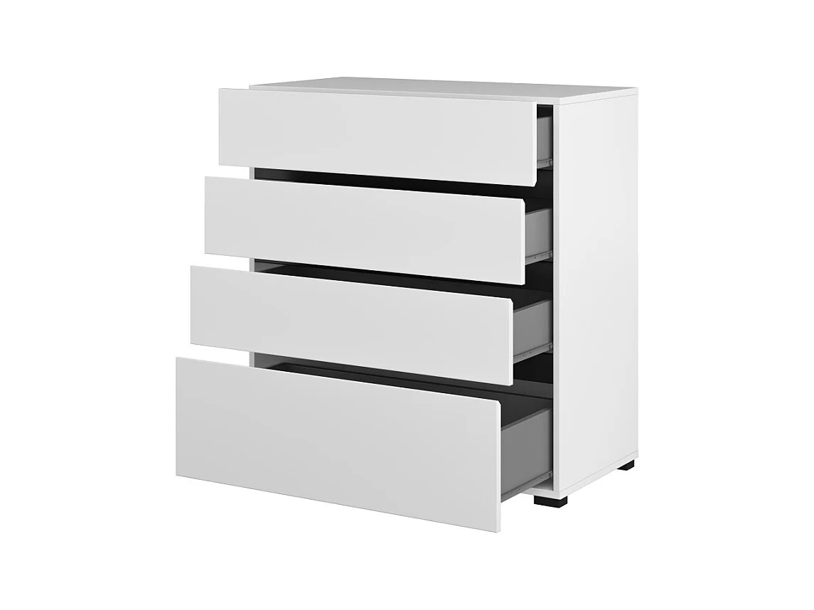 Commode HAVANA blanche et noire – 4 tiroirs – Style contemporain et rangement pratique