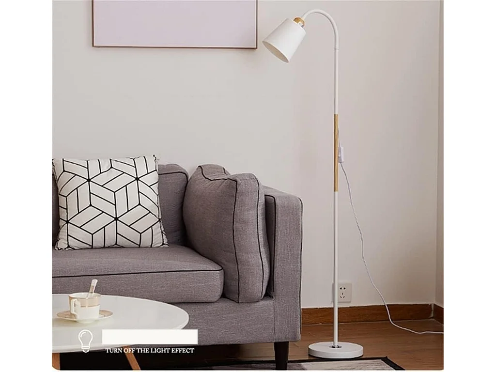 Lampadaire Moderne en Bois Simple Eclairage Intérieur Fer Peint Style Scandinave Ajustable Utilisé comme Lampe d'Hôtel Salle d'Etude Salon Chambre