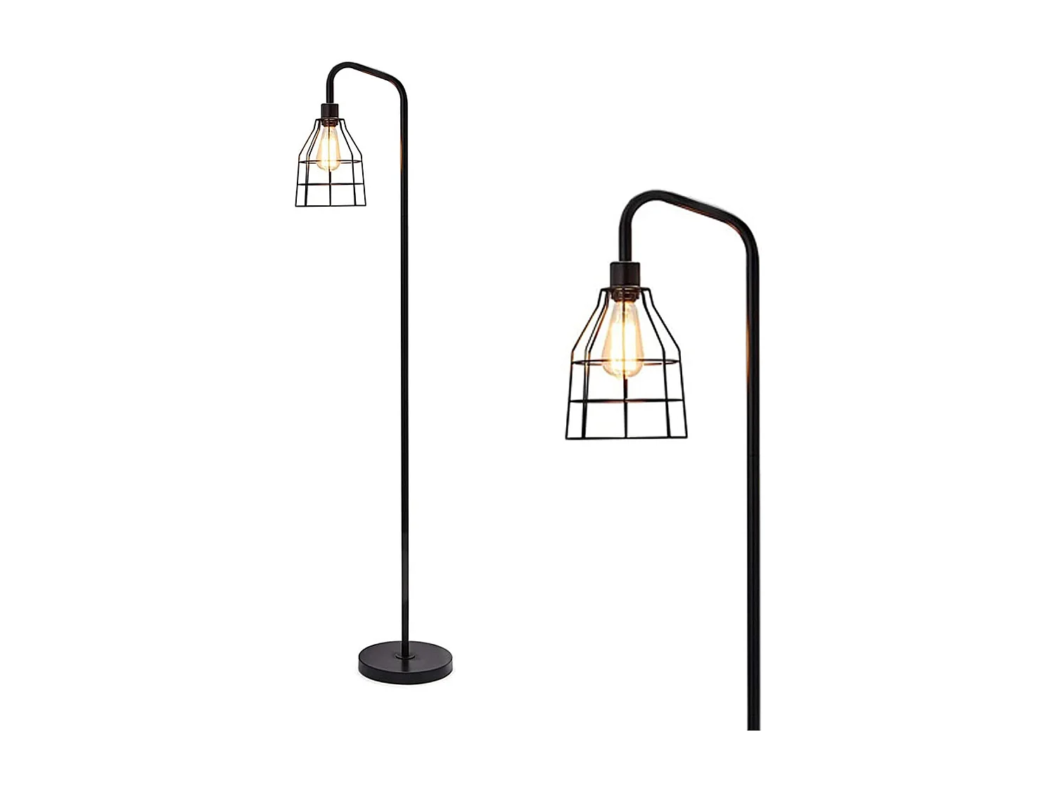 Lampadaire,lampadaire industriel,lampe sur pied avec ampoule LED 6W,douille E26,interrupteur à pédale,lampadaire moderne pour chambre à coucher,bureau