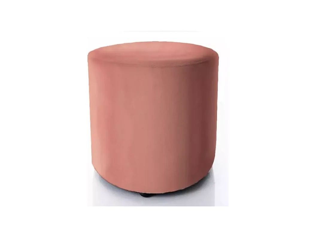 Pouf rond en velours 38 x 42 cm rose antique DELTA