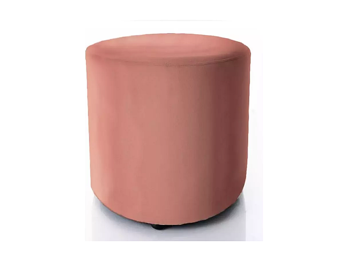 Pouf rond en velours 38 x 42 cm rose antique DELTA