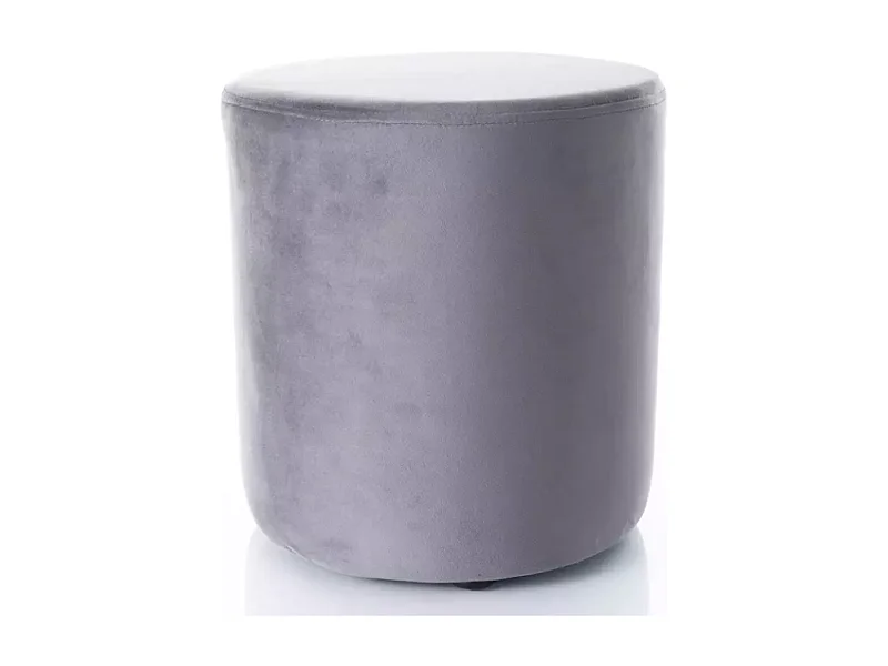 Pouf rond en velours 38 x 42 cm gris foncé DELTA