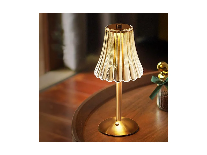 Petite lampe de table Atmosphère de chevet de chambre à coucher (spécification: chargement USB à gradation tactile à trois couleurs dorées)