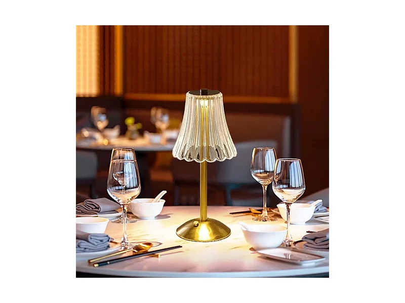 Petite lampe de table Atmosphère de chevet de chambre à coucher (spécification: chargement USB à gradation tactile à trois couleurs dorées)