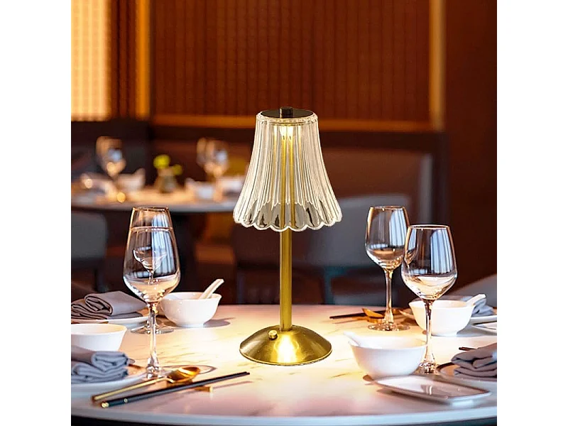 Petite lampe de table Atmosphère de chevet de chambre à coucher (spécification: chargement USB à gradation tactile à trois couleurs dorées)