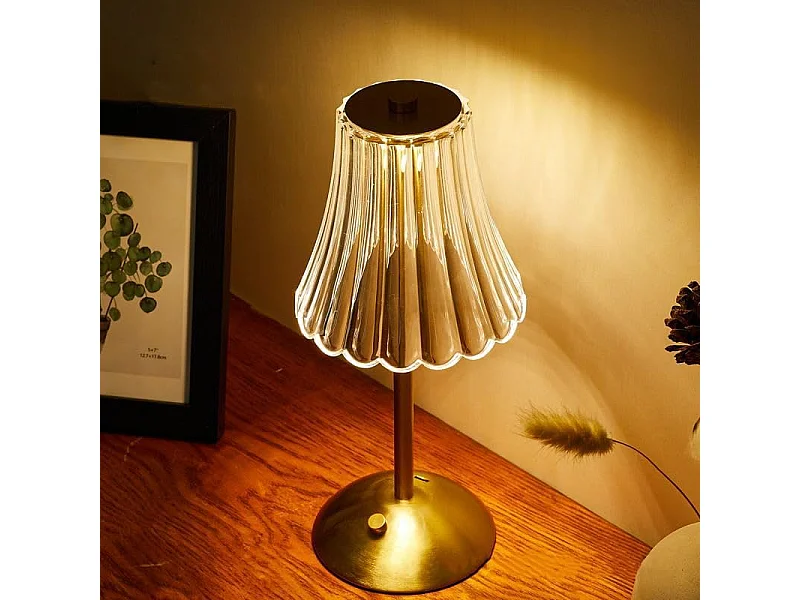 Petite lampe de table Atmosphère de chevet de chambre à coucher (spécification: chargement USB à gradation tactile à trois couleurs dorées)