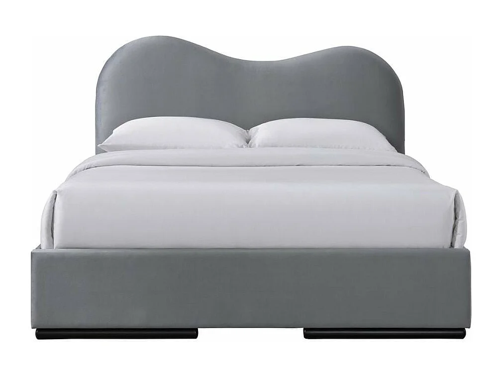 Cama gris para 2 personas 160 x 200 cm con cajones WAVE