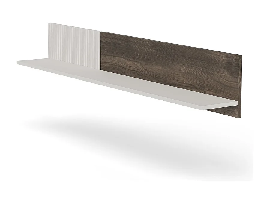 Étagère murale contemporaine beige et aspect noyer 150 cm PUMP