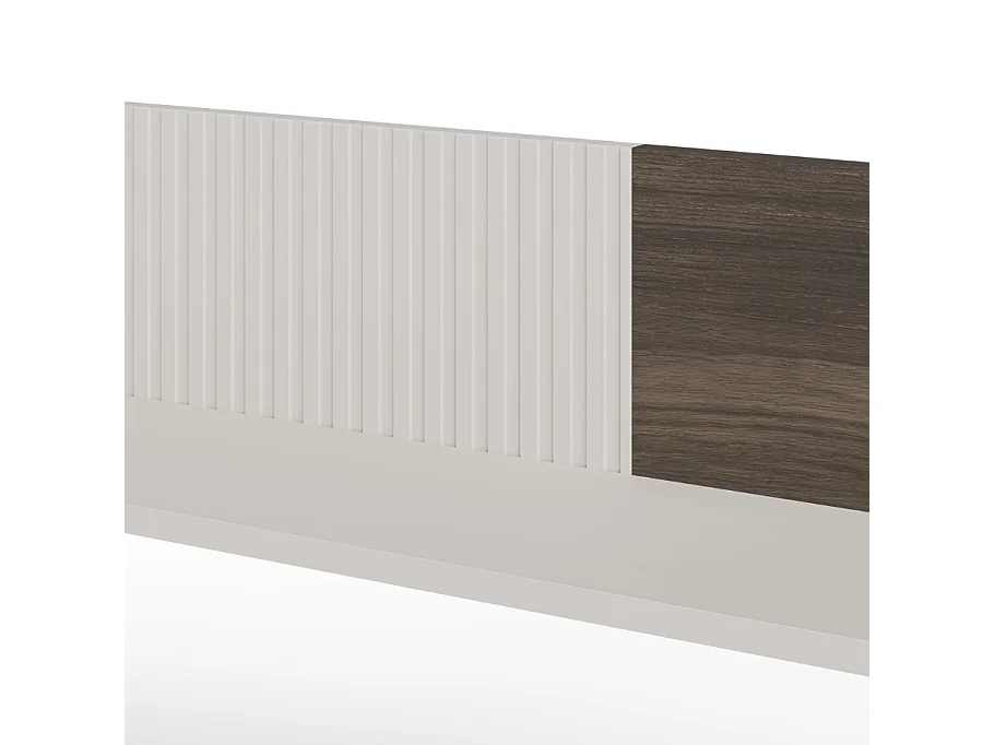 Étagère murale contemporaine beige et aspect noyer 150 cm PUMP