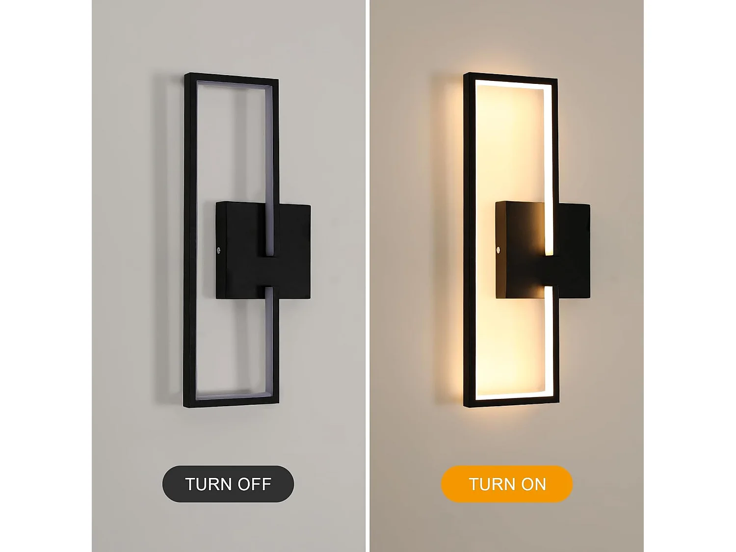 Applique Murale Intérieure 17W Simple Square Lampe Murale LED, Applique Murale Chambre Moderne Décoration,Applique Murale pour Salon, Chambre, Couloir