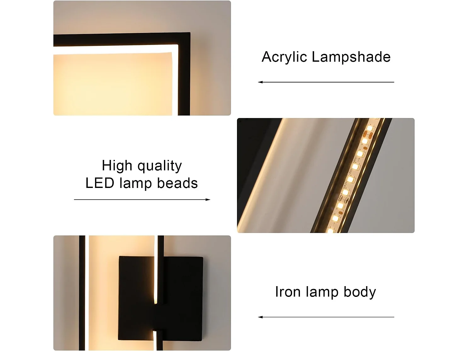 Applique Murale Intérieure 17W Simple Square Lampe Murale LED, Applique Murale Chambre Moderne Décoration,Applique Murale pour Salon, Chambre, Couloir