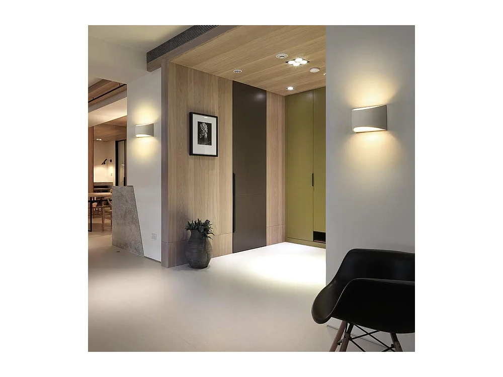 Appliques Murales Interieur,Blanc Lampe Murale LED 7W Blanc Chaud Moderne Applique Murale en Plâtre pour Chambre Couloir Salon(G9 LED ampoule Inclure)