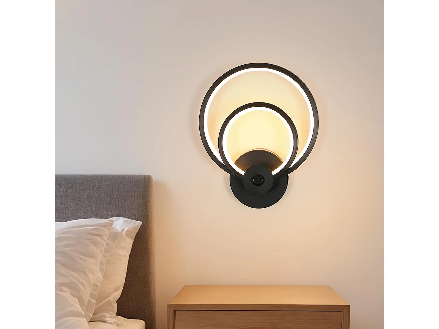 Applique Murale LED, Blanc Lampe Murale Moderne 20W 2500LM, Luminaire Murals en Acryliquel pour Chambre Maison Couloir Salon Escalier, 3000K Blanc Chaud