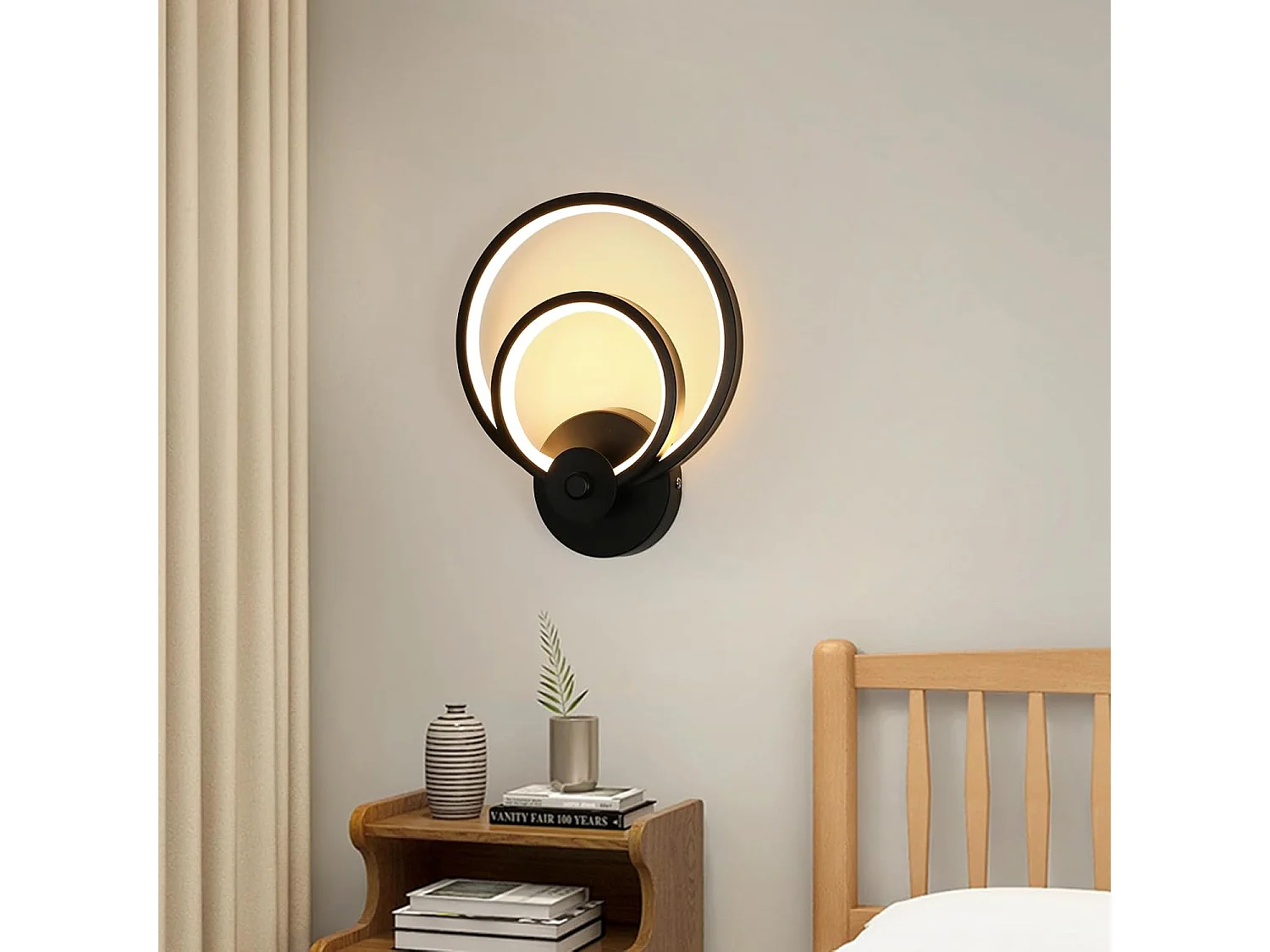 Applique Murale LED, Blanc Lampe Murale Moderne 20W 2500LM, Luminaire Murals en Acryliquel pour Chambre Maison Couloir Salon Escalier, 3000K Blanc Chaud