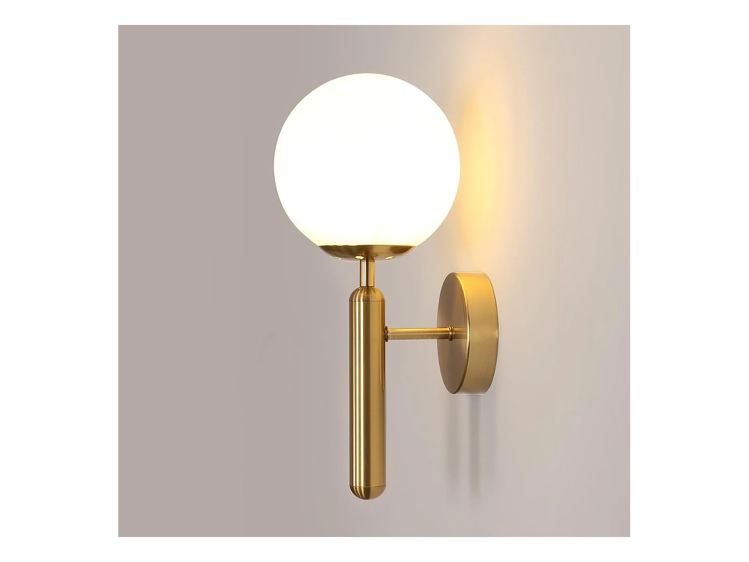 Applique murale d'intérieur moderne, applique murale dorée E27, applique murale créative en boule de verre, sans ampoule