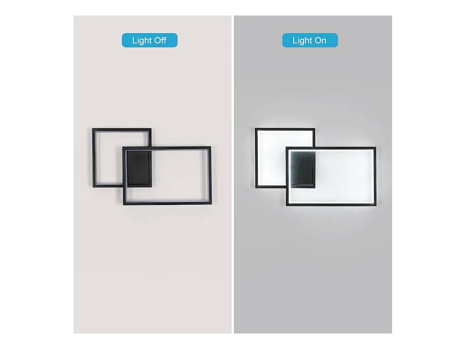 Applique Murale Intérieure LED, 34W 3825LM Lampe Murale LED Moderne, 41CM Noir Éclairage Mural Chambre en Aluminium Blanc Froid 6500K pour Salon