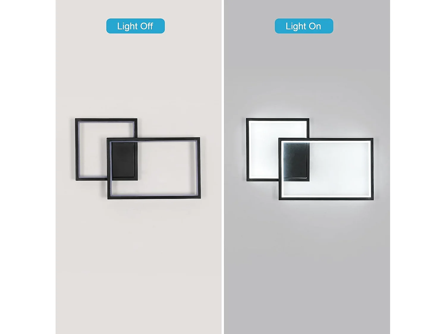 Applique Murale Intérieure LED, 34W 3825LM Lampe Murale LED Moderne, 41CM Noir Éclairage Mural Chambre en Aluminium Blanc Froid 6500K pour Salon