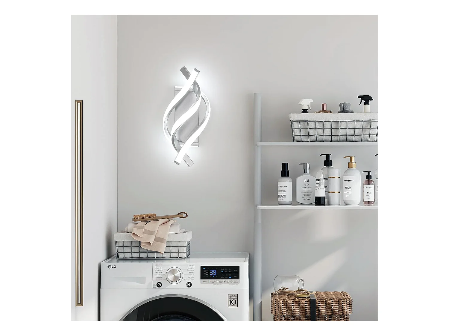 Applique Murale Interieur LED, 22W Lampe Murale Moderne Design en Aluminium, Applique Murale LED 6500K Blanc Froid pour Chambre Couloir Salon Escalier Bureau