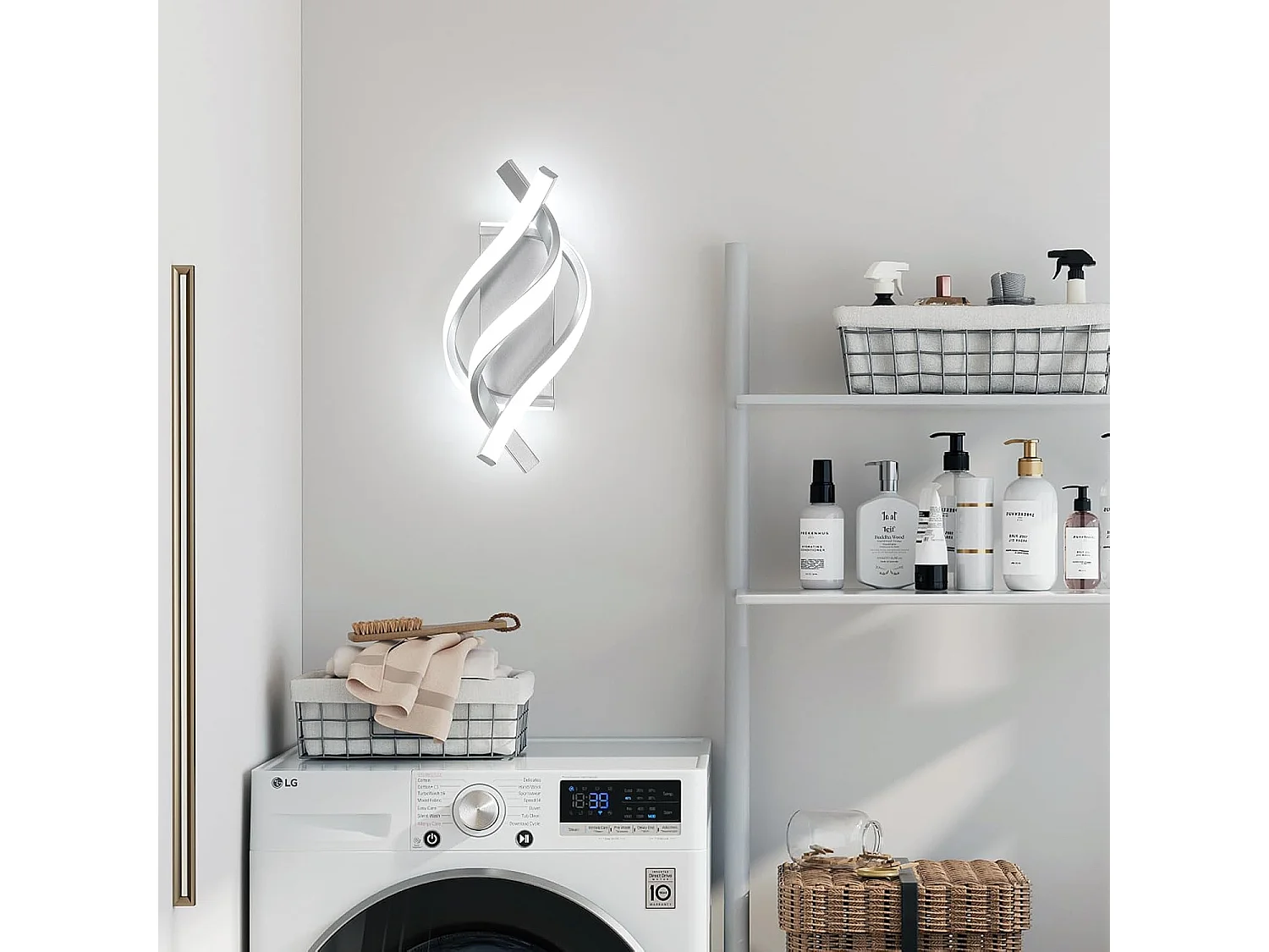 Applique Murale Interieur LED, 22W Lampe Murale Moderne Design en Aluminium, Applique Murale LED 6500K Blanc Froid pour Chambre Couloir Salon Escalier Bureau