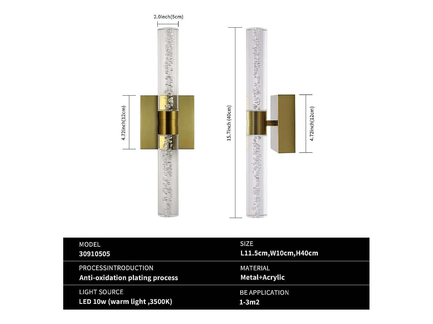 Applique Murale LED Moderne Forme de ligne Lampe murale Blanc Chaud 3000K Pour chambre à coucher, salon, couloir, entrée