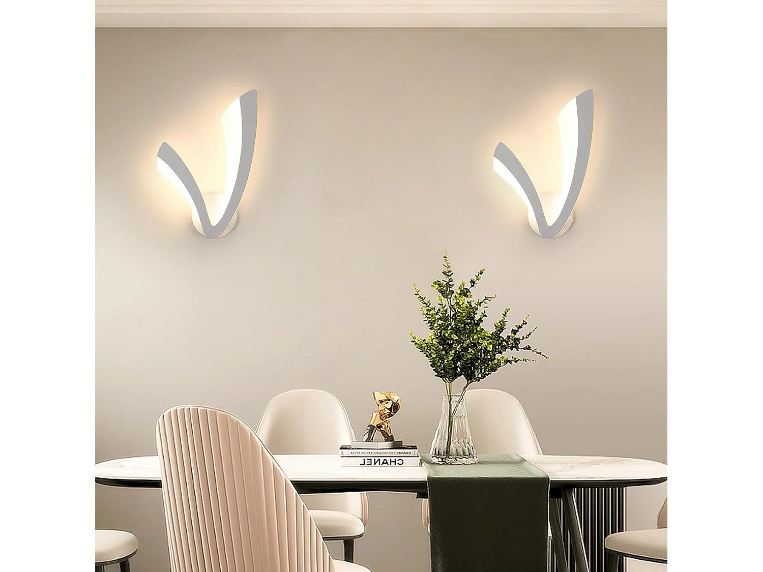 Applique Murale LED Moderne 12W, Luminaire Mural en Acrylique Forme de V, Éclairage Chaleureux 3000K pour Chambre, Salon, Couloirs