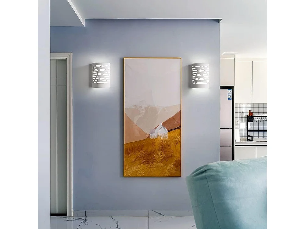 Applique Murale à LED 5W Lumière Blanche Applique Intérieure Moderne Lampe Murale en Plâtre pour Salon Chambre Escalier Couloir Veilleuse